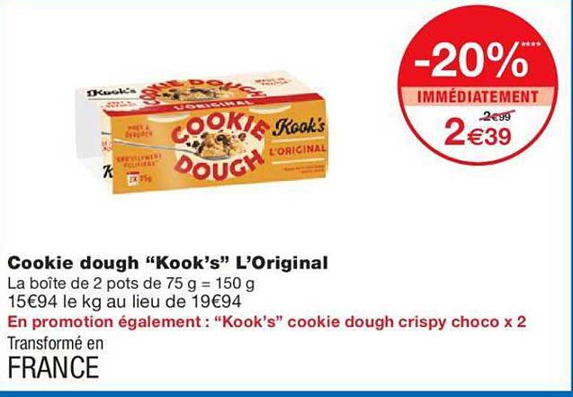 cookie dough "kook's" l'original