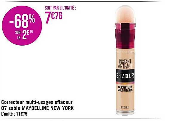 correcteur multi-usages effaceur 07 sable maybelline new york