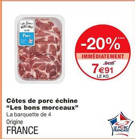 côtes de porc échine "les bons morceaux"