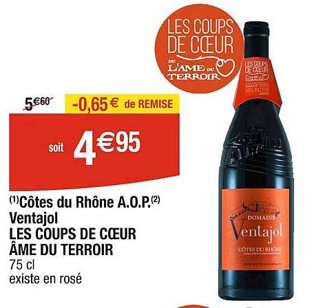 côtes du rhône a.o.p. ventajol les coups de cœur âme du terroir
