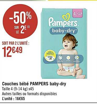 couches bébé pampers baby-dry