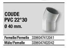 coude pvc 22° 30
