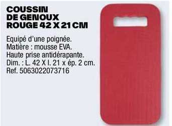 Coussin De Genoux Rouge 42 X 21 Cm