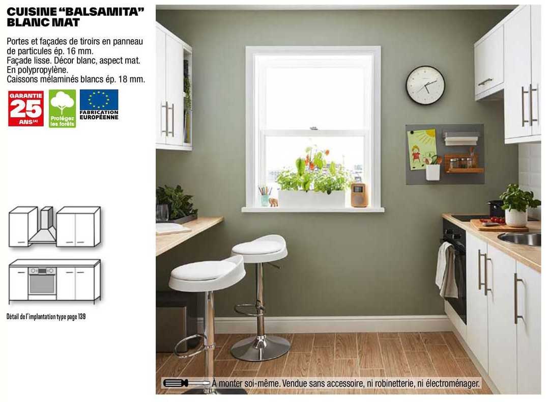 cuisien "balsamita" blanc mat