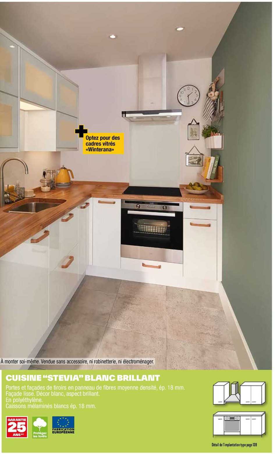 cuisine "stevia" blanc brillant