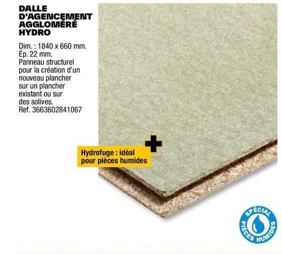 dalle d'agencement aggloméré hydro