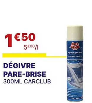 dégivre pare-brise 300 ml carclub