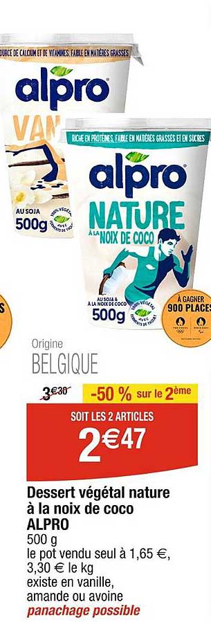 Dessert Végétal Nature à La Noix De Coco Alpro