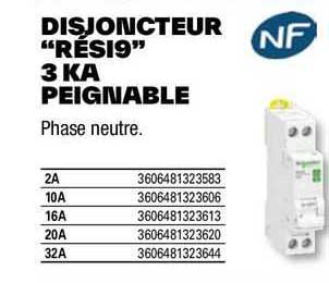 disjoncteur "rési9" 3 ka peignable
