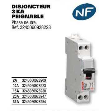 disjoncteur 3 ka peignable