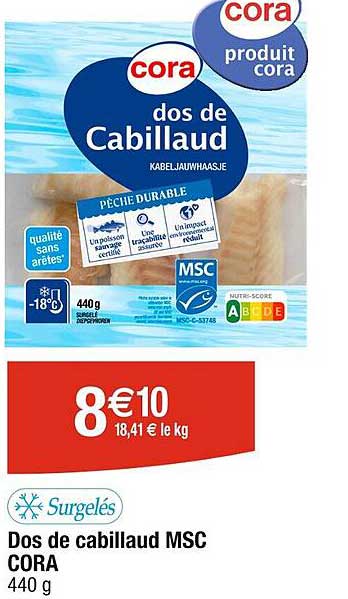 Dos De Cabillaud Msc Cora