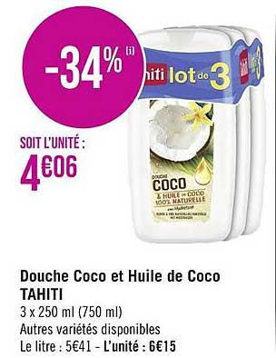 Douche Coco Et Huile De Coco Tahiti
