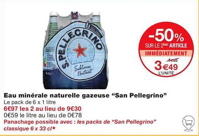 eau minérale naturelle gazeuse "san pellegrino"