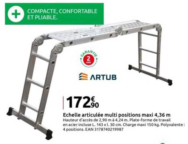 échelle articulée multi positions maxi 4,36 m artub