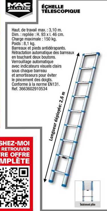 échelle télescopique mac allister