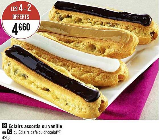 éclairs Assortis Ou Vanille