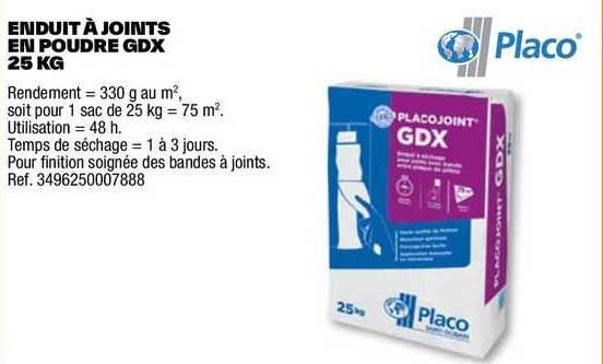 Enduit à Joints En Poudre Gdx 25 Kg Placo