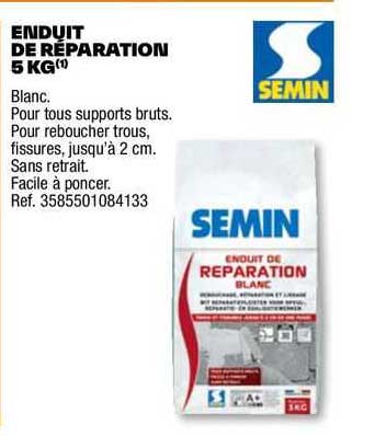 enduit de réparation 5 kg semin