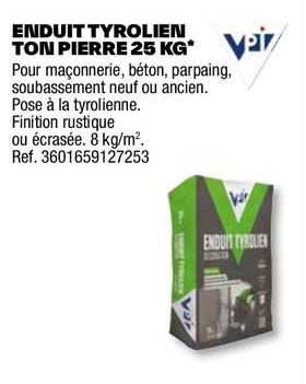 enduit tyrolien ton pierre 25 kg