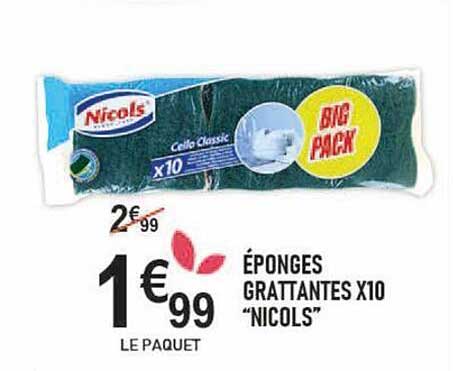 éponges grattantes x10 "nicols"