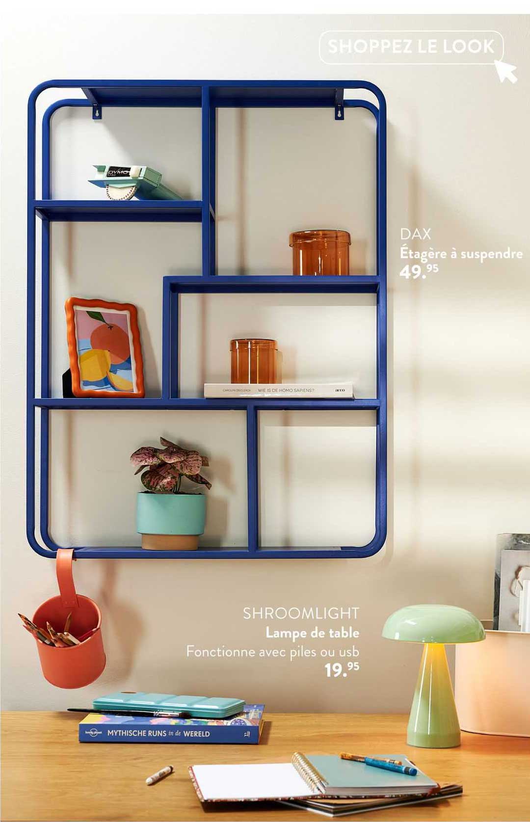 étagère à suspendre dax, lampe de table shroomlight
