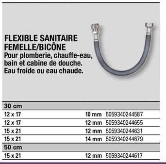flexible sanitaire femelle bicône