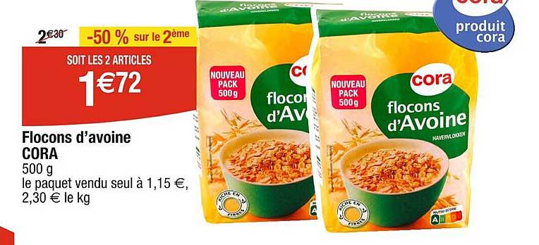 flocons d'avoine cora