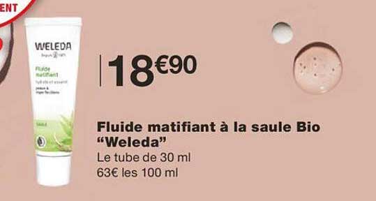 fluide matifiant à la saule bio "weleda"