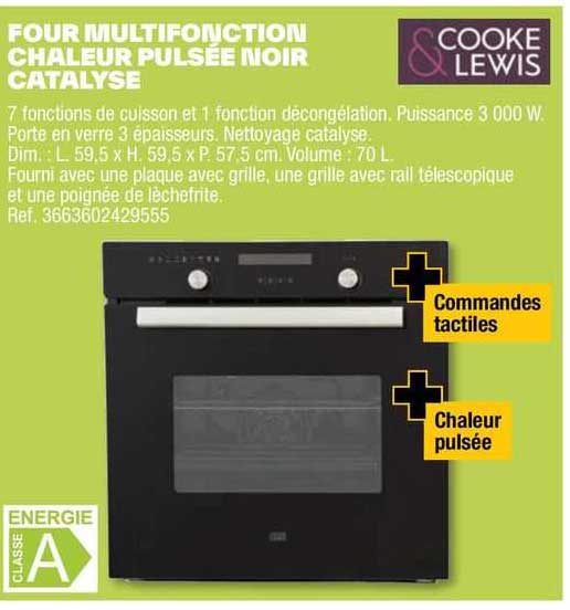 four multifonction chaleur pulsée noir catalyse cooke & lewis