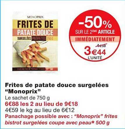 Frites De Patate Douce Surgelées "monoprix"