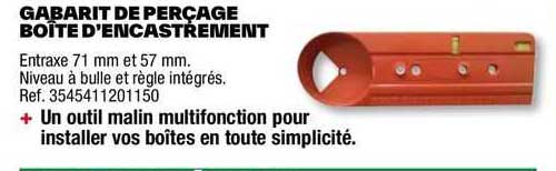 gabarit de perçage boîte d'encastrement