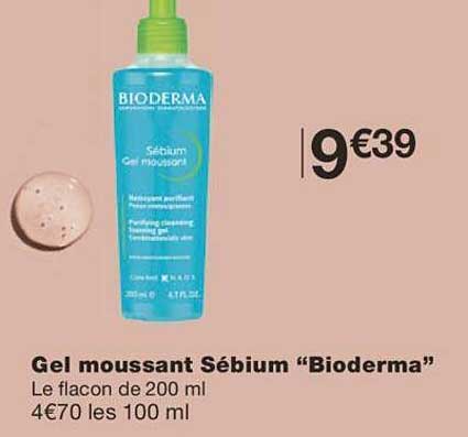 gel moussant sébium "bioderma"