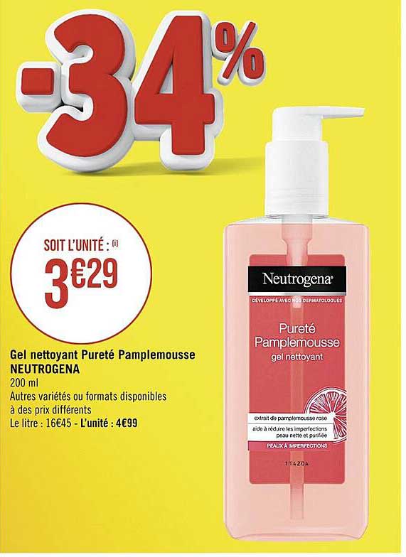 Gel Nettoyant Pureté Pamplemousse Neutrogena