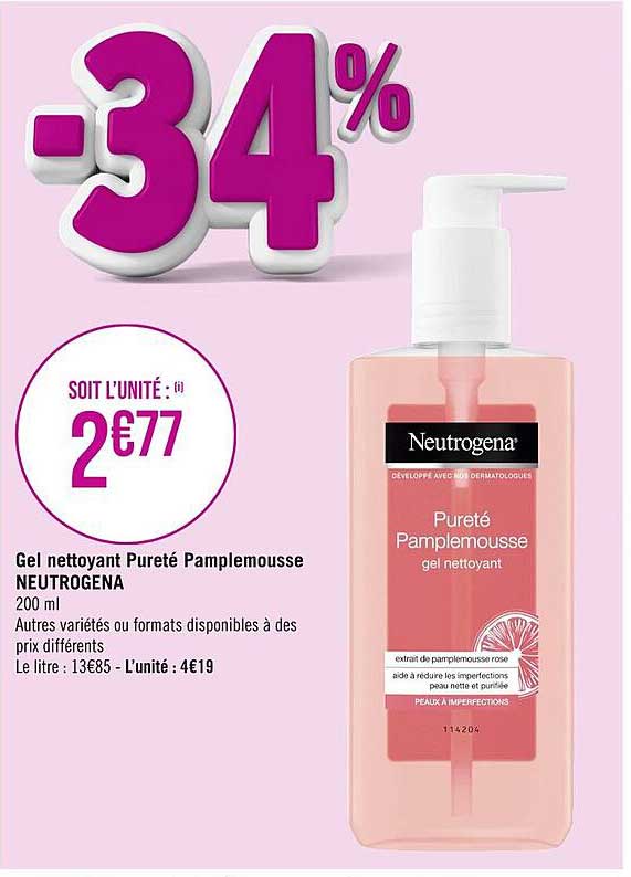 Gel Nettoyant Pureté Pamplemousse Neutrogena