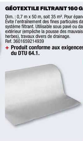 géotextile filtrant 160 g