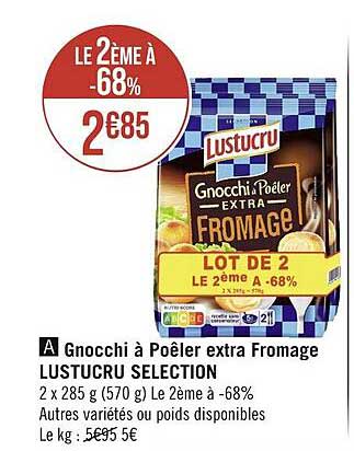 Gnocchi à Poêler Extra Fromage Lustucru Selection