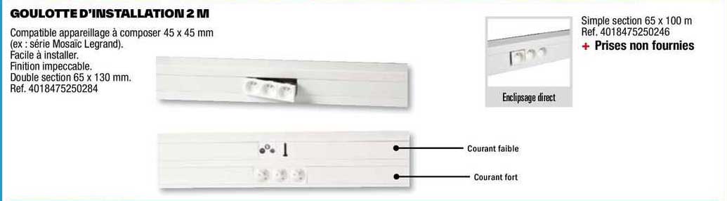 goulotte d'installation 2 m