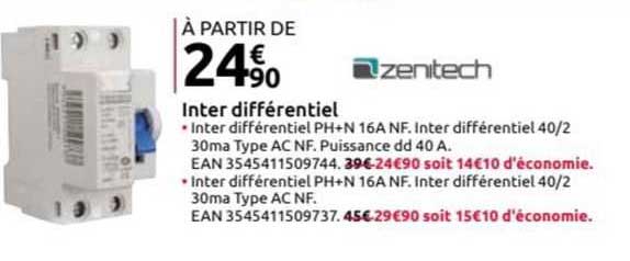 inter différentiel zenitech
