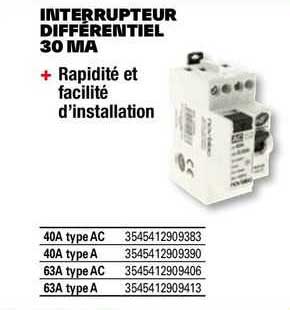 interrupteur différentiel 30 ma