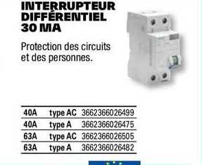 interrupteur différentiel 30 ma