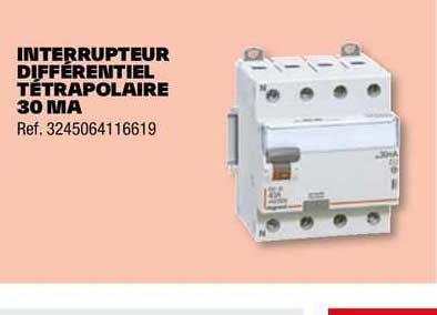 interrupteur différentiel tétrapolaire 30 ma