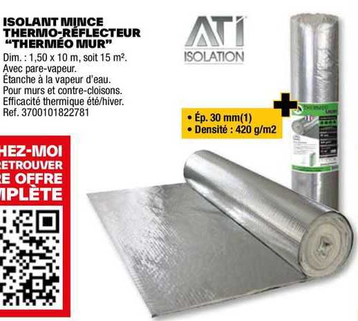 isolant mince thermo-réflecteur "therméo mur" ati isolation