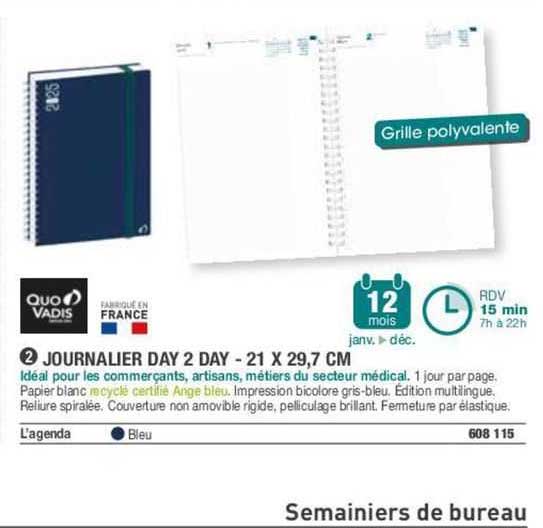 journalier day 2 day - 21 x 29,7 cm quo vadis