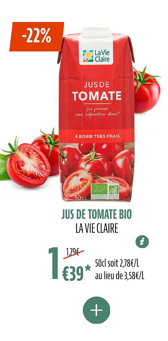 Jus De Tomate Bio La Vie Claire