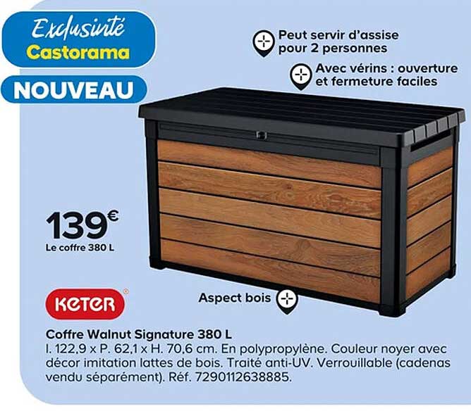 Keter Coffre Walnut Signature 380 L