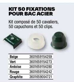 kit 50 fixations pour bac acier