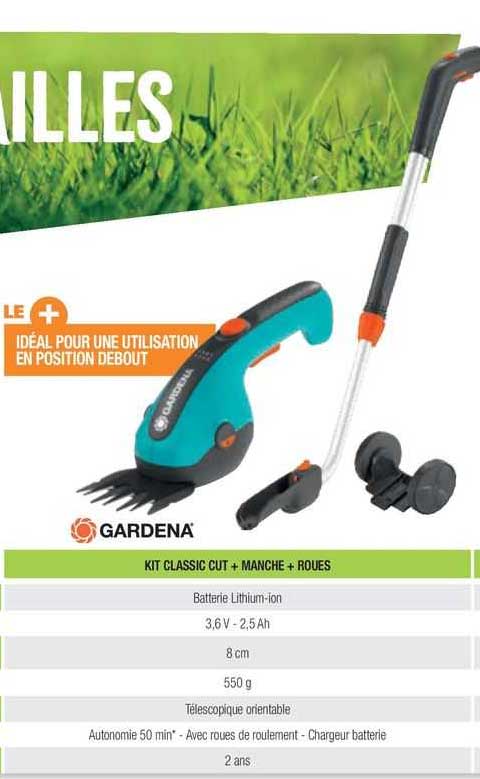 Kit Classic Cut + Manche + Roues Gardena