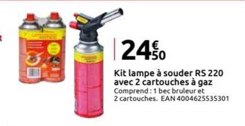 kit lampe à souder rs 220 avec 2 cartouches à gaz