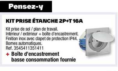 kit prise étanche 2p+t 16a