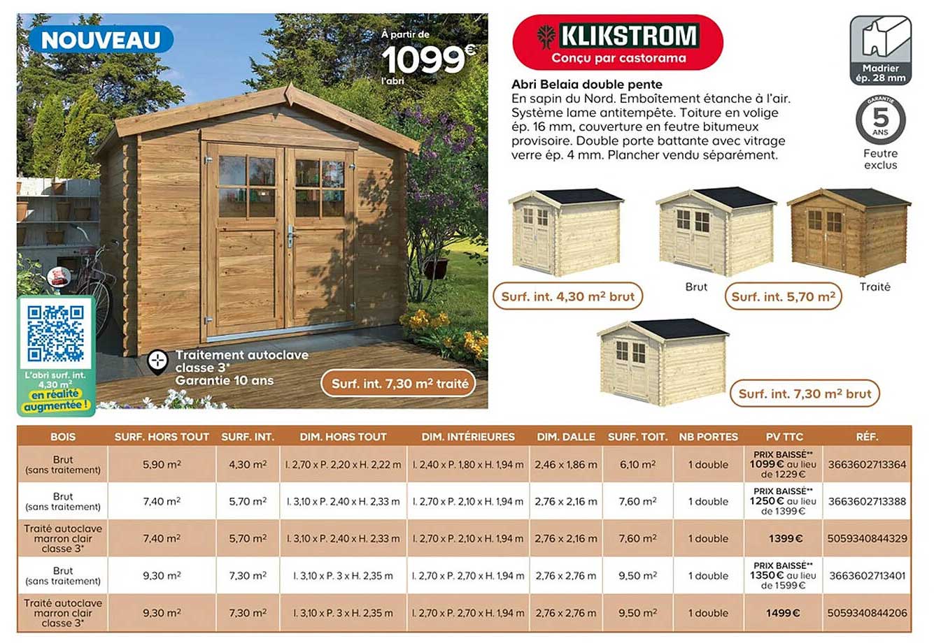 klikstrom abri belaia double pente